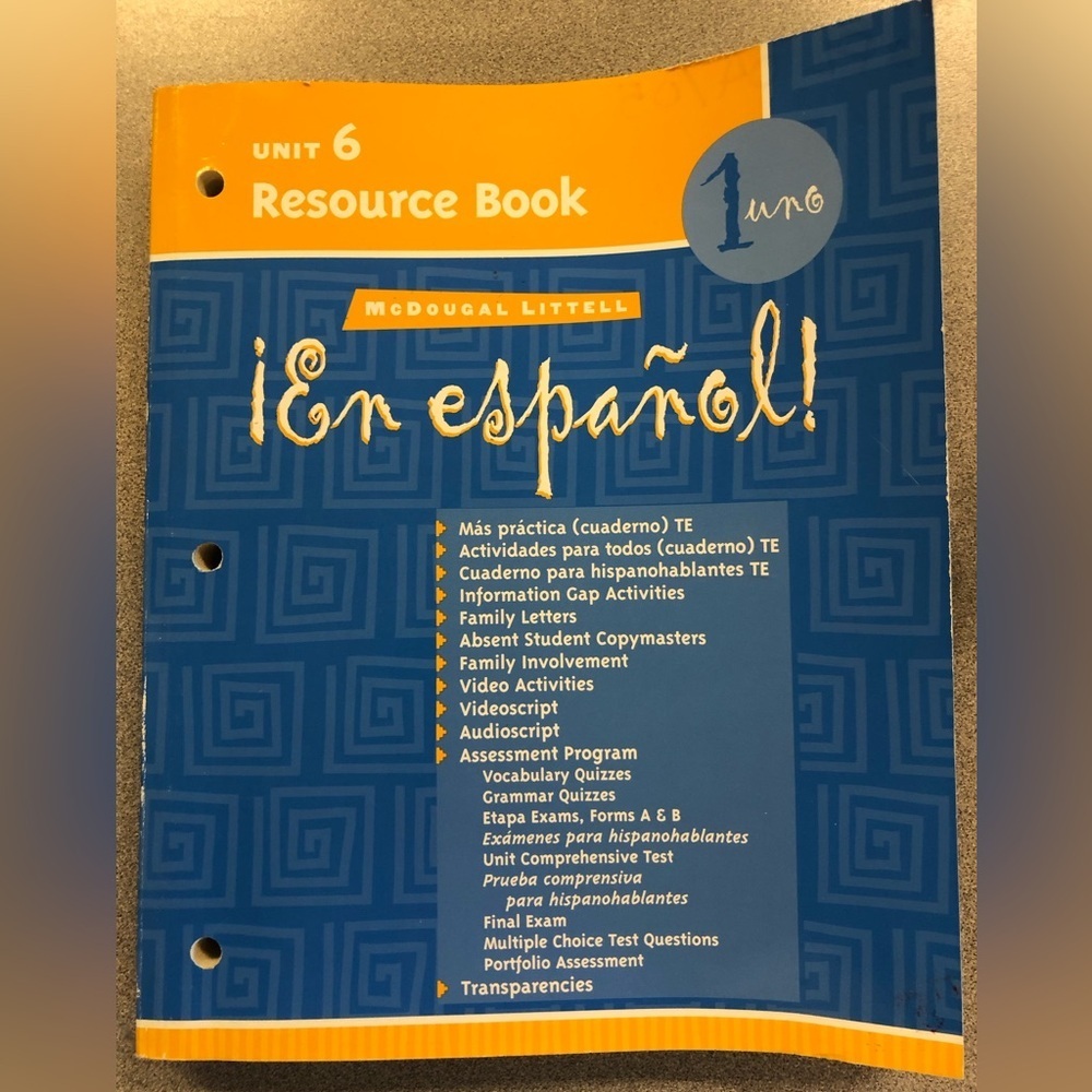 VTG En Espanol 1 Unit 6 Resource Book 2004 McDougal Littell